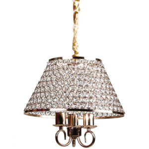 Φωτιστικό κρεμαστό 3 Χ Ε27 Φ35Χ30 εκ. Χρυσό με κρύσταλλα
