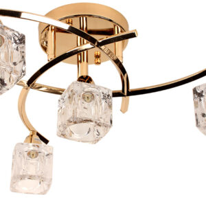 Φωτιστικό μοντέρνο οροφής 4 Χ G9 χρυσό με γυαλιά