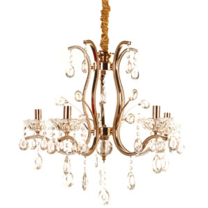 Φωτιστικό κρεμαστό 5 Χ Ε14 Φ60Χ54 εκ. χρυσό με κρύσταλλα