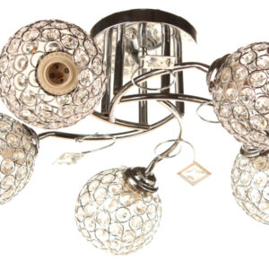 Φωτιστικό οροφής 5 Χ Ε27 Φ56Χ21 εκ. χρώμιο με κρύσταλλα