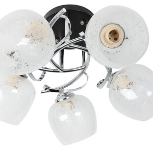 Φωτιστικό οροφής 5 Χ Ε27 Φ44Χ26 εκ. χρώμιο μαύρο με γυαλιά