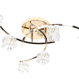 Φωτιστικό μοντέρνο οροφής 6 Χ G9 χρ. χρυσό με γυαλιά