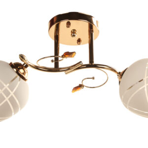 Φωτιστικό οροφής 2 Χ Ε27 Φ45Χ25 εκ. χρυσό με γυαλιά