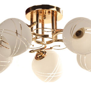 Φωτιστικό οροφής 5 Χ Ε27 Φ50Χ25 εκ. χρυσό με γυαλιά