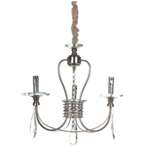 Φωτιστικό κρεμαστό 3 Χ Ε14 Φ52Χ50 εκ. νίκελ ματ με κρύσταλλα