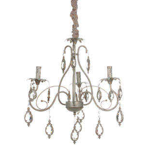 Φωτιστικό κρεμαστό 3 Χ Ε14 Φ54Χ59 εκ. πατίνα μπεζ χρυσό με κρύσταλλα