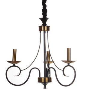 Φωτιστικό κρεμαστό 3 Χ Ε14 Φ52Χ49 εκ. μαύρο χρυσό