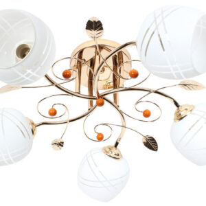 Φωτιστικό οροφής 5 Χ Ε27 Φ54Χ24 εκ. χρυσό με γυαλιά