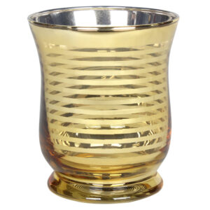 Κηροπήγιο γυάλινο Φ9Χ10,5 εκ. χρυσό