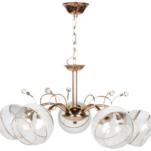 Φωτιστικό κρεμαστό 5 Χ Ε27 Φ58Χ26 εκ. χρυσό με γυαλιά