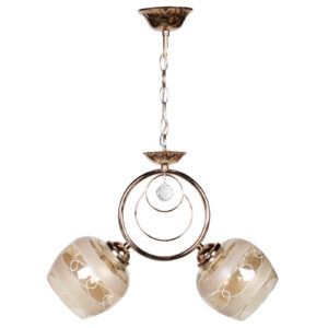 Φωτιστικό κρεμαστό 40Χ14Χ29 εκ. 2 Χ Ε27 χρυσό με γυαλιά