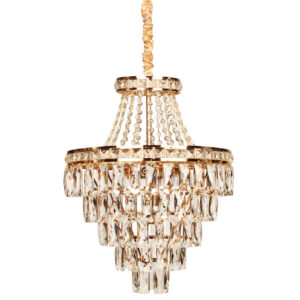 Φωτιστικό κρεμαστό 13 Χ G9 Φ44Χ58 εκ. χρυσό με κρύσταλλα