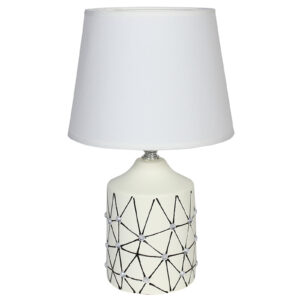 Πορτατίφ κεραμικό Ε14 Φ20Χ32 εκ. μπεζ λευκό με καπέλο