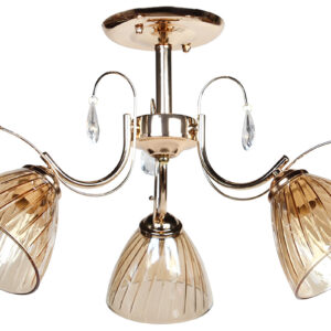Φωτιστικό οροφής 3 Χ Ε27 Φ56Χ33 εκ. χρυσό με γυαλιά
