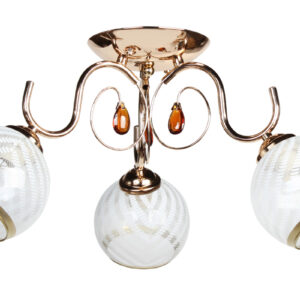 Φωτιστικό οροφής 3 Χ Ε27 Φ56Χ26 εκ. χρυσό με γυαλιά