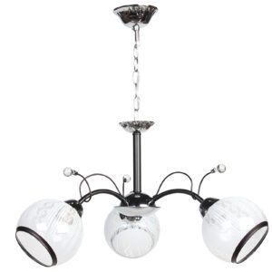 Φωτιστικό κρεμαστό 3 Χ Ε27 Φ56Χ28 εκ. μαύρο χρώμιο με γυαλιά