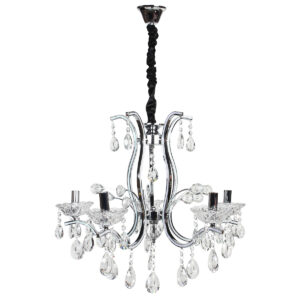 Φωτιστικό κρεμαστό 5 Χ Ε14 Φ60Χ54 εκ. χρώμιο με κρύσταλλα