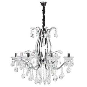 Φωτιστικό κρεμαστό 8 Χ Ε14 Φ76Χ65 εκ. χρώμιο με κρύσταλλα