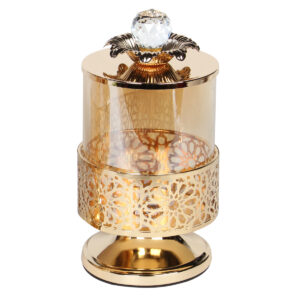 Φοντανιέρα μεταλλική Φ10Χ20 εκ. χρυσή με γυαλί