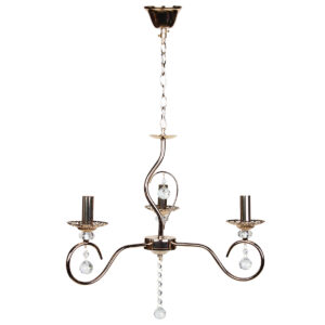 Φωτιστικό κρεμαστό 3 Χ Ε14 Φ54Χ35 εκ. χρυσό με κρύσταλλα