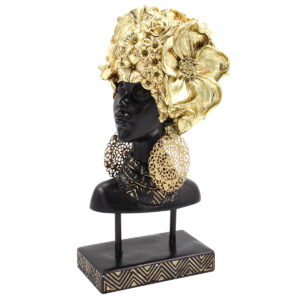 Διακοσμητικό polyresin 15Χ13Χ33 εκ. Africa μαύρο χρυσό