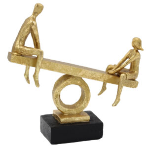 Διακοσμητικό polyresin 21Χ6,5Χ21 εκ. Τραμπάλα μαύρο χρυσό