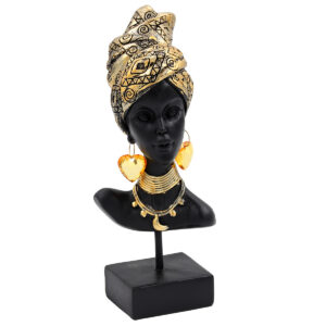 Διακοσμητικό polyresin 8Χ9Χ23 εκ. Africa μαύρο χρυσό