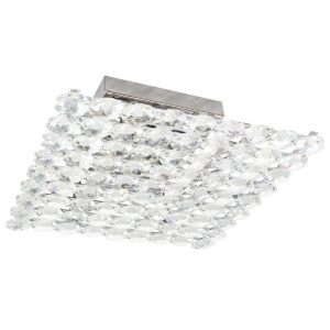 Φωτιστικό οροφής 4 Χ G9 28Χ28Χ8 εκ. Χρώμιο με κρύσταλλα