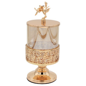 Φοντανιέρα μεταλλική Φ11Χ24 εκ. χρυσή με γυαλί