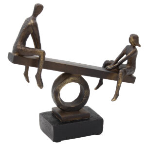 Διακοσμητικό polyresin 21Χ6,5Χ21 εκ. Τραμπάλα μαύρο μπρονζέ