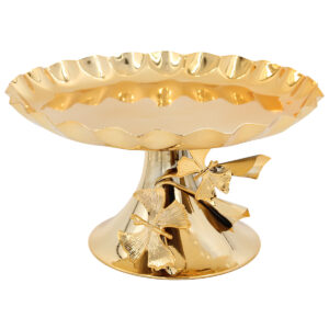 Πιατέλα κολωνάτη μεταλλική Φ28Χ15 εκ. Χρυσή