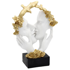 Διακοσμητικό polyresin 19Χ7,5Χ26 εκ. Ζευγάρι Λευκό Χρυσό