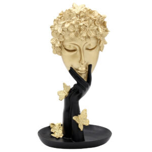Διακοσμητικό polyresin 14Χ10Χ26 εκ. Πρόσωπο Μαύρο Χρυσό