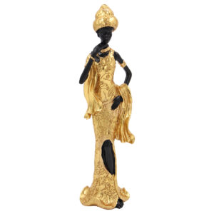 Διακοσμητικό polyresin 7Χ7Χ30 εκ. Ethnic Γυναίκα Μαύρο Χρυσό