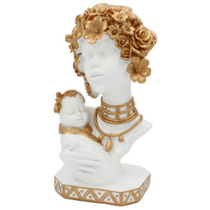Διακοσμητικό polyresin 13Χ11,5Χ25 εκ. Γυναίκα Λευκό Χρυσό