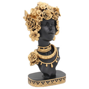 Διακοσμητικό polyresin 13Χ11,5Χ25 εκ. Γυναίκα Μαύρο Χρυσό