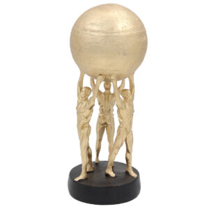 Διακοσμητικό polyresin Φ10,5Χ27 εκ. Κόσμος Μαύρο Χρυσό