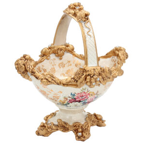 Καλάθι διακοσμητικό Polyresin 25Χ20Χ29 εκ. Floral