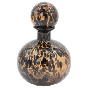 Καράφα – Ανθοδοχείο γυάλινο χειροποίητο Φ18Χ26 εκ. Μαύρο Μελί