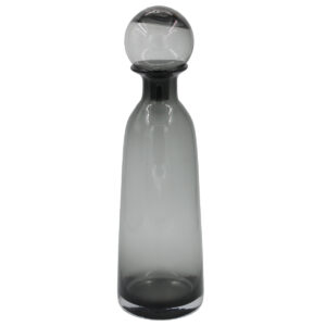 Καράφα – Ανθοδοχείο γυάλινο χειροποίητο Φ12Χ41 εκ. Φιμέ Μαύρο