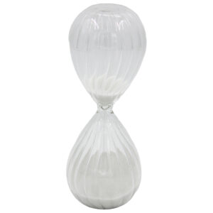 Κλεψύδρα γυάλινη διακοσμητική Φ6Χ16 εκ. Διάφανη με Λευκή άμμο