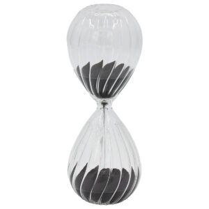 Κλεψύδρα γυάλινη διακοσμητική Φ6Χ16 εκ. Διάφανη με Μαύρη άμμο