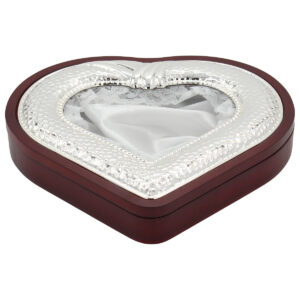 Στεφανοθήκη επάργυρη Καρδιά 29Χ27Χ5 εκ. Ασημί