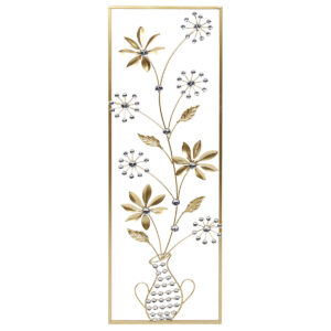 Διακοσμητικό τοίχου μεταλλικό 30Χ90 εκ. Χρυσό με ακρυλικά strass