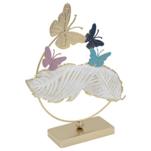 Διακοσμητικό μεταλλικό επιτραπέζιο 29Χ7,5Χ32 εκ. Φτερό με Πεταλούδες