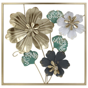 Διακοσμητικό τοίχου μεταλλικό 45Χ45 εκ. Λουλούδια