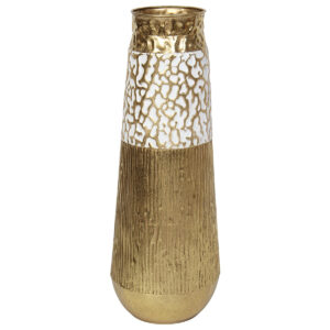 Ανθοδοχείο μεταλλικό Φ20Χ54 εκ. Λευκό Χρυσό