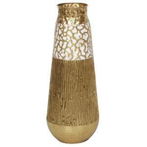 Ανθοδοχείο μεταλλικό Φ17Χ45 εκ. Λευκό Χρυσό