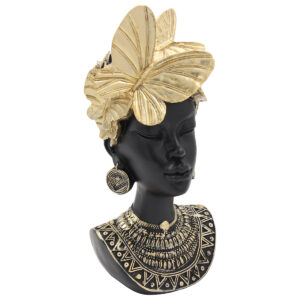 Διακοσμητικό Polyresin 11,5Χ12Χ27 εκ. Γυναίκα Μαύρο Χρυσό