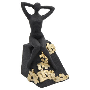 Διακοσμητικό Polyresin 11Χ10Χ20 εκ. Γυναίκα Μαύρο Χρυσό